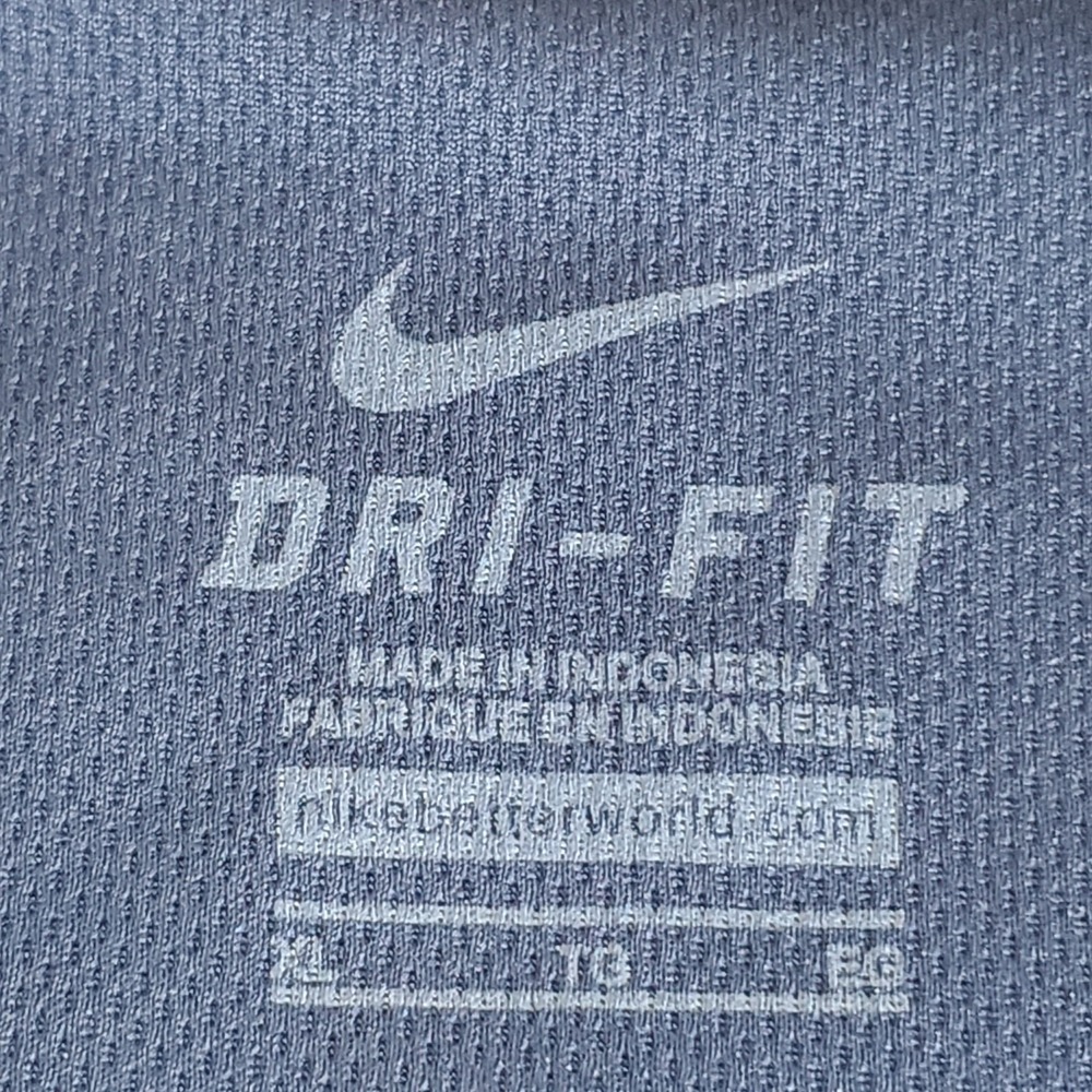 Nike Men's Polo Shirt Size XL Blue Dri-Fit White Accent - Picture 8 of 14